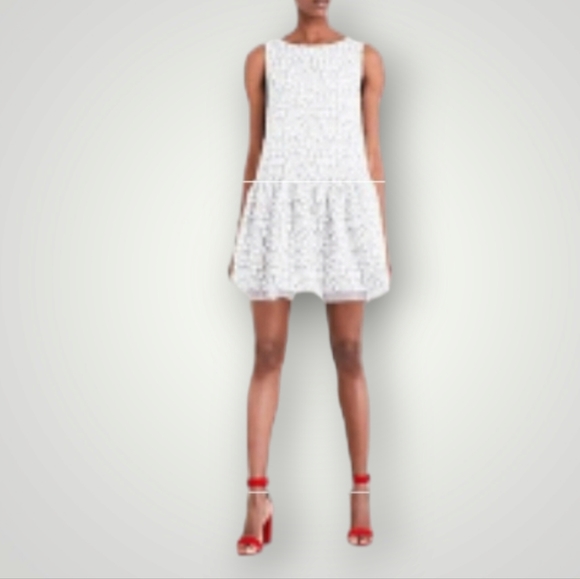 Maje Dresses & Skirts - MAJE Dress Womens Size 3 US Large    Reflet Embroidered In Blanc‎ Boat Neck New